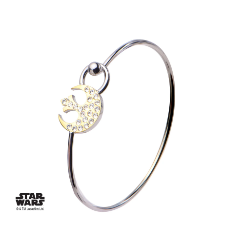 STAR WARS - Rebel Alliance Symbol med Klar Ädelsten Bangle Armband S1 Studio