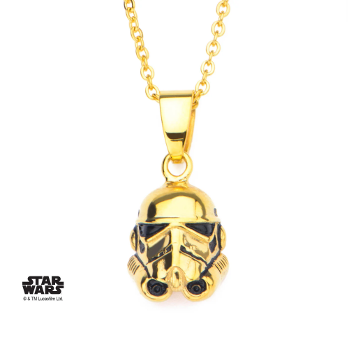 STAR WARS - Guld PVD Belagt 3D Stormtrooper Hänge med Kedja S1 Studio