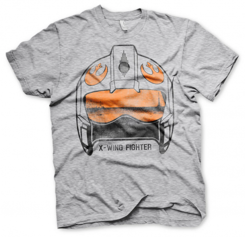 STAR WARS - T-Shirt X-Wing Fighter Helmet - H.Grey (XL) Runns
