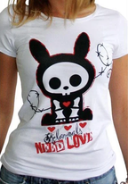 SKELANIMALS - T-Shirt JACK NEED LOVE Femme White Basic (XL) ABYstyle