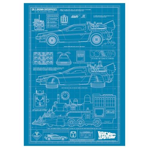 BACK TO THE FUTURE - Blueprint - Art Print Limited Edition Fanattik
