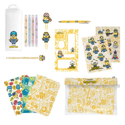 MINIONS - Stationery Set med 3 A6 Anteckningsblocks - 10 delar Grupo Erik