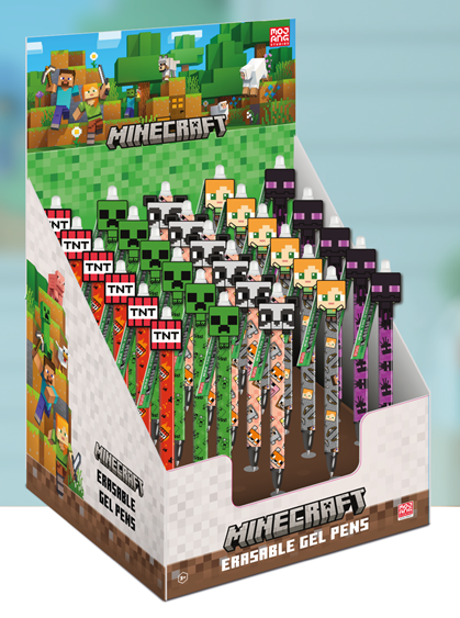 MINECRAFT - Huvudtopper Utstrykbar Gelpenna (Display av 30 st) Pyramid