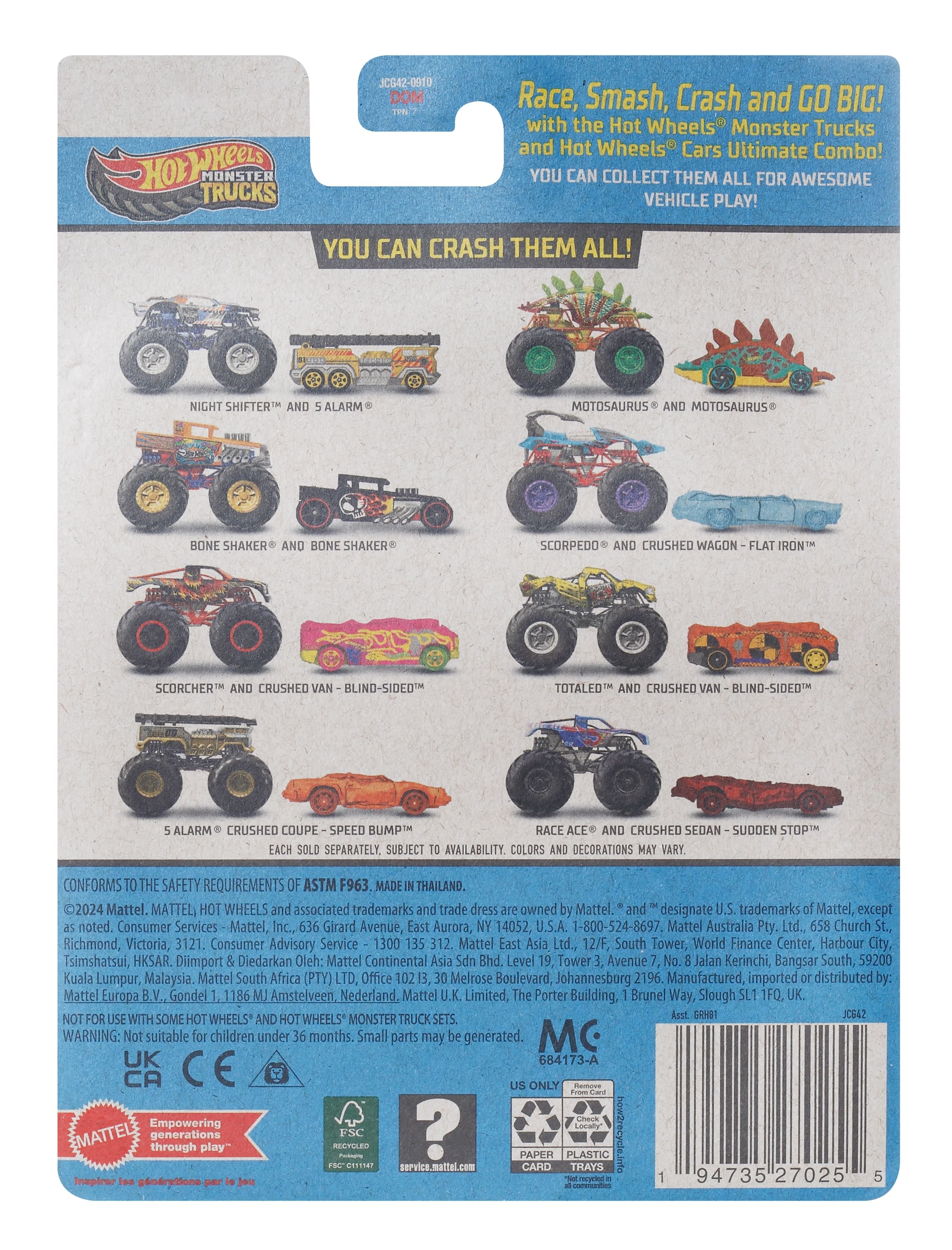 Mattel Hot Wheels: Monster Trucks - Race Ace 2 Pack Mattel